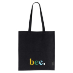 Saco algodão reciclado asas longas certificação GRS 180 g/m2 cor preto vista detalhe 2