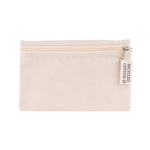 Nécessaire com logotipo em algodão reciclado 220 g/m2 Cotton Recycled cor natural primeira vista
