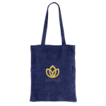 Saco de veludo de poliéster com alças longas 240 g/m2 cor azul-marinho terceira vista