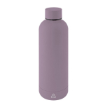Garrafa de aço parede dupla e acabamento de borracha 500ml cor roxo
