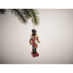 Enfeite de natal em madeira Quebra-Nozes clássico pequeno cor vermelho vista fotografia quinta vista
