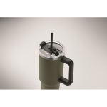 Copo térmico de aço inoxidável reciclado com palhinha 1.2L vista fotografia quinta vista