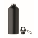 Garrafa antifugas de aço inoxidável reciclado com mosquetão, 500 ml cor preto segunda vista