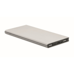Bateria externa personalizada em alumínio 8.000 mAh cor prateado mate
