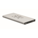 Bateria externa personalizada em alumínio 8.000 mAh cor prateado mate vista principal