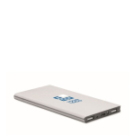 Bateria externa personalizada em alumínio 8.000 mAh cor prateado mate vista principal