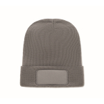 Gorro unissexo de poliéster RPET com patch para personalizar cor cinzento-escuro