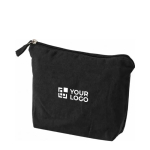 Necessaire de algodão reciclado com fecho a condizer 280 g/m2 cor preto vista principal