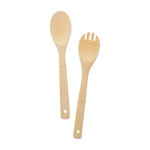 Set de 2 utensílios de cozinha de bambu para salada com bolsa Bamboo cor castanho sexta vista