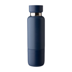 Termo de aço inoxidável 500ml com acabamento mate e copo de 300ml cor azul terceira vista