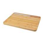 Conjunto de tábua publicitária com faca para cortar pão Baguete cor castanho segunda vista