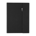 Pastas de poliéster reciclado, porta-cartões e suporte para telemóvel cor preto primeira vista