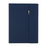Pastas de poliéster reciclado, porta-cartões e suporte para telemóvel cor azul segunda vista