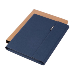 Pastas de poliéster reciclado, porta-cartões e suporte para telemóvel cor azul quinta vista