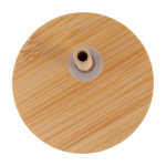 Copo de vidro com base de cortiça e tampa e palhinha de bambu 450ml cor castanho quinta vista