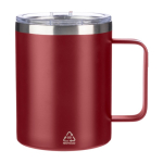 Copo antifugas de aço inoxidável reciclado com tampa 300ml cor bordeaux primeira vista