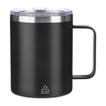 Copo antifugas de aço inoxidável reciclado com tampa 300ml cor preto primeira vista