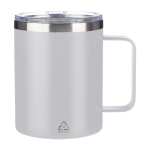 Copo antifugas de aço inoxidável reciclado com tampa 300ml cor branco primeira vista