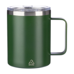 Copo antifugas de aço inoxidável reciclado com tampa 300ml cor verde primeira vista