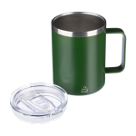 Copo antifugas de aço inoxidável reciclado com tampa 300ml cor verde segunda vista