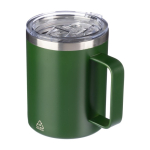 Copo antifugas de aço inoxidável reciclado com tampa 300ml cor verde quarta vista