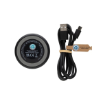 Carregador magnético sem fios de plástico reciclado 3 em 1 cor preto terceira vista