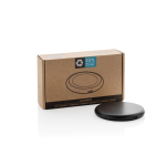 Carregador magnético sem fios de plástico reciclado 3 em 1 cor preto segunda vista com caixa
