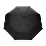 Mini guarda-chuva automático de RPET com cabo de madeira Ø97 cor preto segunda vista