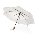Mini guarda-chuva automático de RPET com cabo de madeira Ø97 cor bege