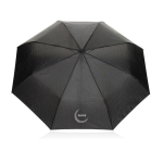 Guarda-chuva de RPET resistente ao vento com cabo com clip Ø97 cor preto vista com logo