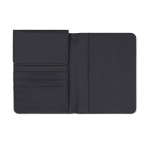 Capa para passaporte e cartões de couro sintético com proteção RFID cor preto segunda vista