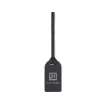 Etiqueta identificativa de poliéster reciclado ideal para viagens cor preto vista com logo