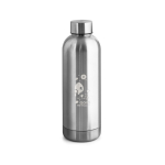 Garrafa de aço inoxidável 90% reciclado com acabamento mate 550ml cor prateado mate imagem com logo