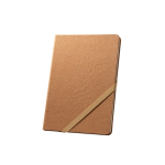 Caderno com capa rígida em papel kraft e cantos arredondados A5 cor castanho-claro terceira vista