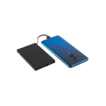 Powerbank magnética dobrável de ABS 3 em 1 cor preto terceira vista