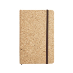 Caderno de cortiça com separador e fecho elástico B7 folhas lisas cor natural primeira vista