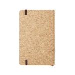 Caderno de cortiça com separador e fecho elástico B7 folhas lisas cor natural segunda vista