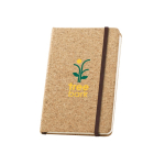 Caderno de cortiça com separador e fecho elástico B7 folhas lisas cor natural primeira vista