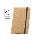 Caderno de cortiça com separador e fecho elástico B7 folhas lisas varias cores