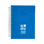 Agenda com argolas na lateral e vista diária em inglês e espanhol B5 vista principal