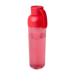 Garrafa de plástico reciclado com uma alça de silicone 600ml cor vermelho