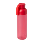 Garrafa de plástico reciclado com uma alça de silicone 600ml cor vermelho segunda vista