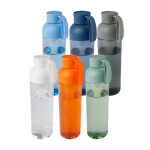 Garrafa de plástico reciclado com uma alça de silicone 600ml cor cor-de-laranja segunda vista várias cores