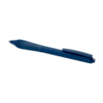 Caneta de plástico reciclado com corpo de borracha tinta azul segunda vista