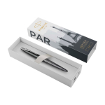 Caneta de metal Parker Jotter SE Global Icons tinta azul cor cinzento segunda vista frontal