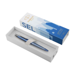 Caneta de metal Parker Jotter SE Global Icons tinta azul cor azul elétrico segunda vista frontal