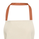 Avental de algodão reciclado com fita de pescoço colorida 200 g/m2 cor salmão vista detalhe 2