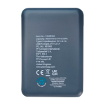 Bateria externa de plástico reciclado fina e elegante 5.000 mAh segunda vista traseira