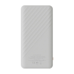 Powerbank de carregamento rápido com tecnologia FastCharge 10.000 mAh cor branco segunda vista traseira