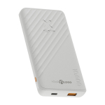 Powerbank de carregamento rápido com tecnologia FastCharge 10.000 mAh cor branco vista impressa logo 2